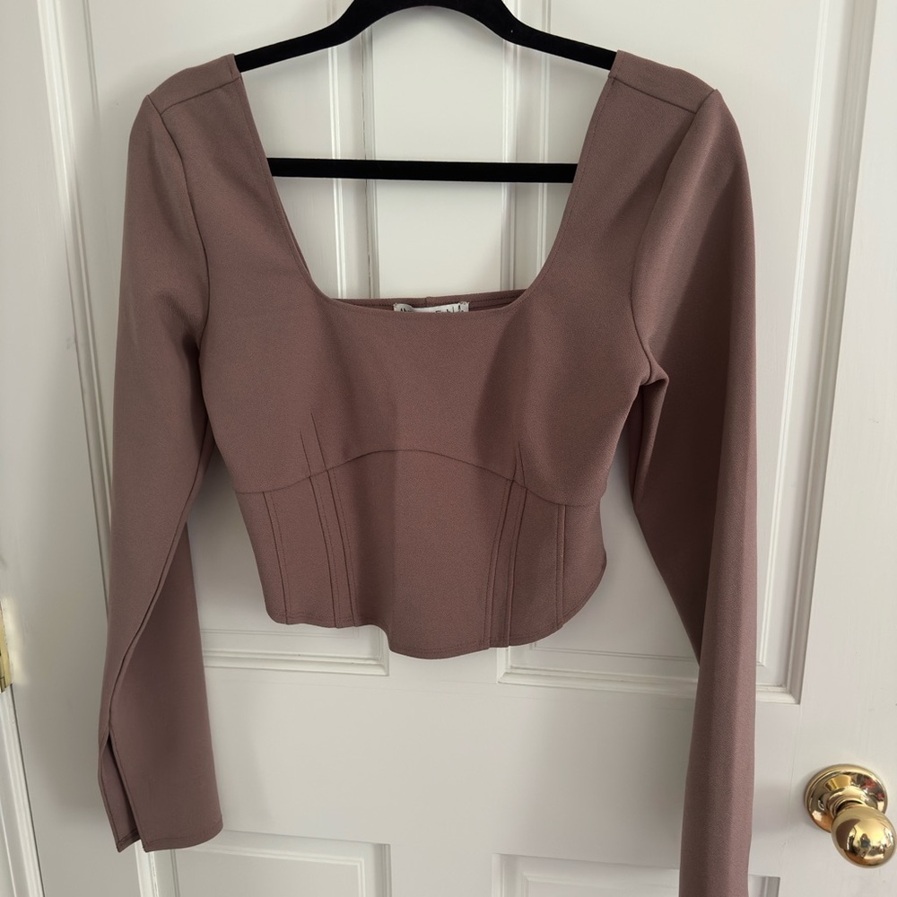 Abercrombie & Fitch Mauve Long Sleeve Fitted Going Out Top
